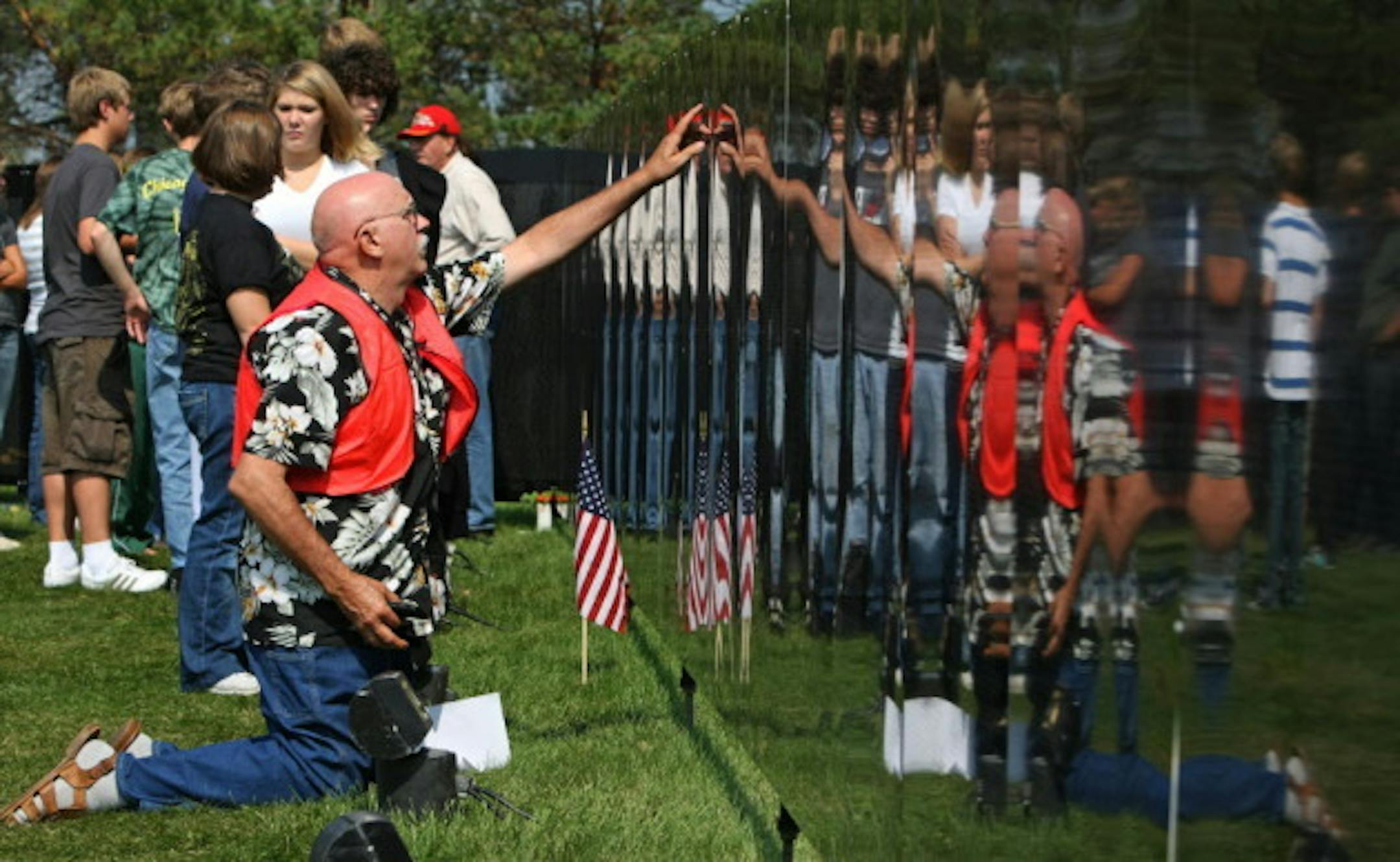 A travelling Vietnam Veterans Memorial wall visited Chisago Lakes in 2009