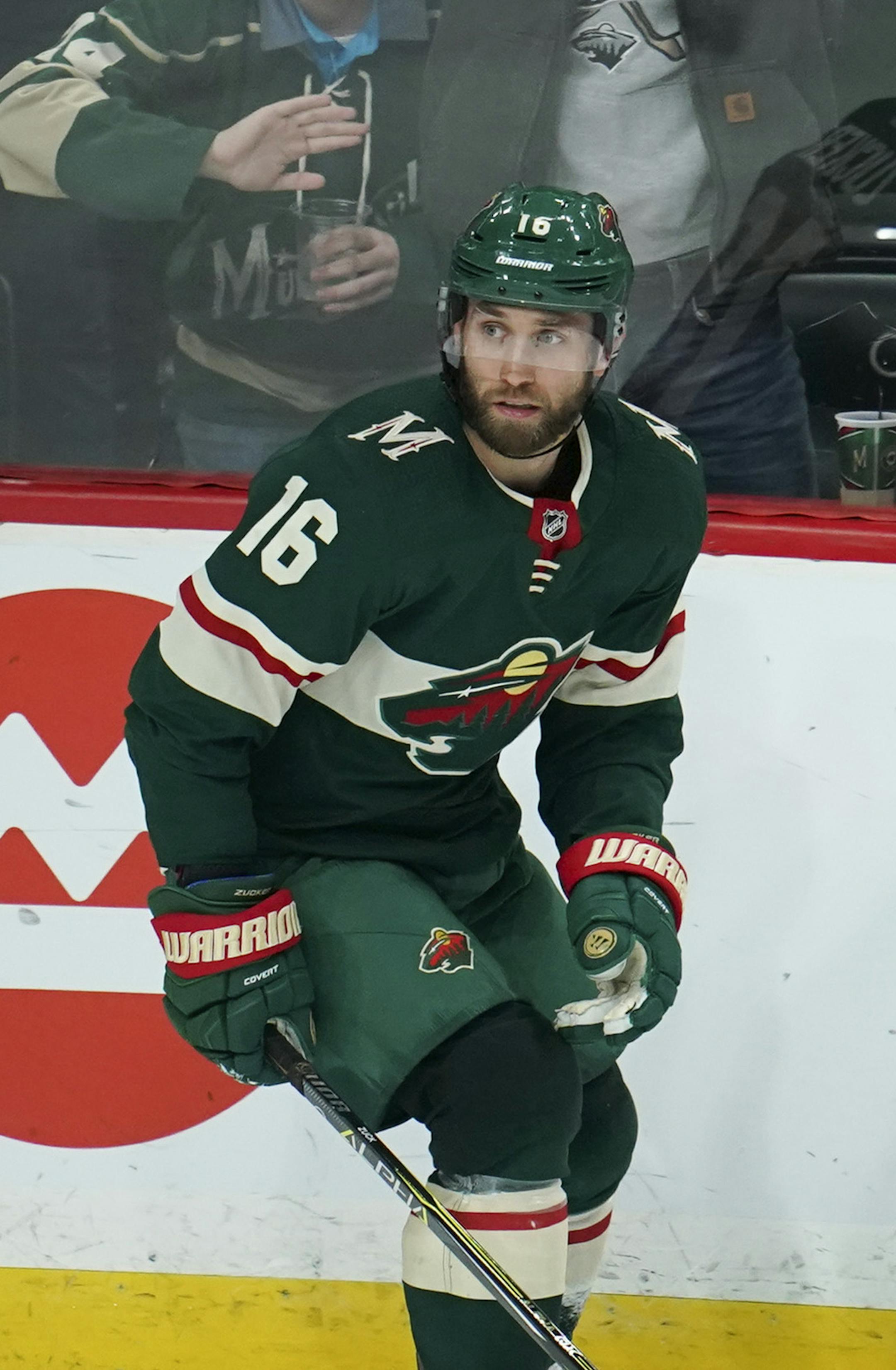 Minnesota Wild left wing Jason Zucker after he tied the game at 3-3 with his third period goal. ] JEFF WHEELER • jeff.wheeler@startribune.com The Minnesota Wild deeated the Winnipeg Jets 4-3 in an NHL preseason hockey game Wednesday night, September 26, 2018 at Xcel Energy Center in St. Paul.