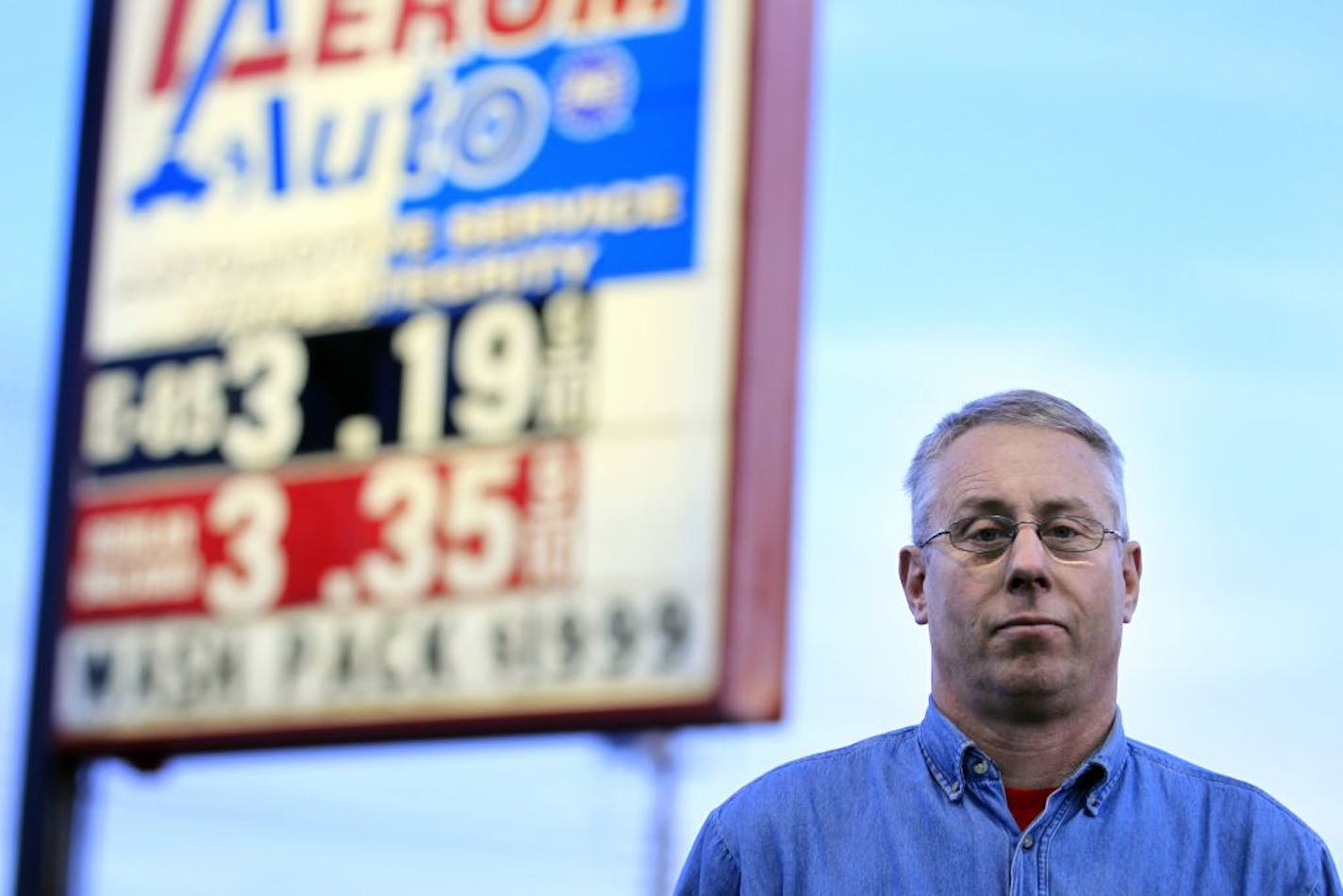 Dean Lerum, photographed at Lerum Auto in Richfield, Minn. The loss of the ethanol tax credit has caused a dramatic jump in E-85 prices, possibly dooming the blend. The 85 percent ethanol blend, which can be used only in flex-fuel vehicles, has jumped about 40 cents a gallon in the past week as the federal subsidy expired Jan. 1, leaving E-85 at essentially the same price as gasoline.