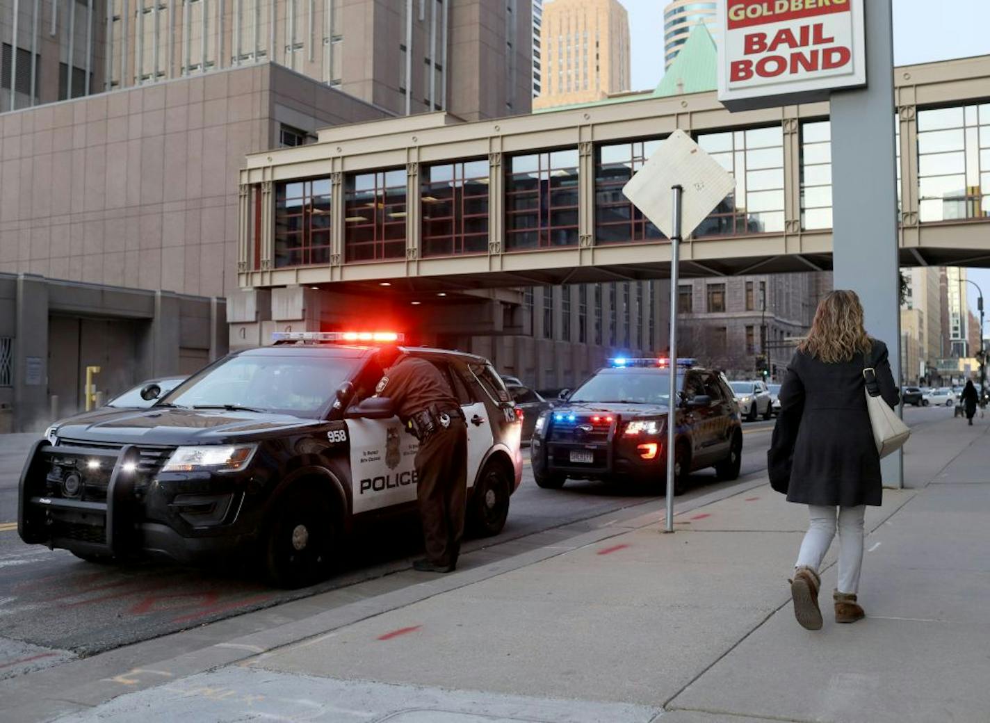 There was a police presence outside the Hennepin County Public Safety Facility following an apparent prisoner escape.