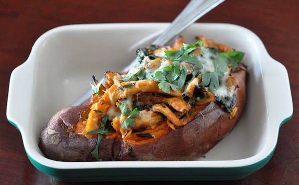 Chipotle Chicken Sweet Potato for healthy family. Photo by Meredith Deeds, Special to the Star Tribune