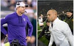 Vikings coach Kevin O’Connell, left, and Gophers coach P.J. Fleck, in losses to the Cowboys and Hawkeyes last weekend, leaned heavily on players wit