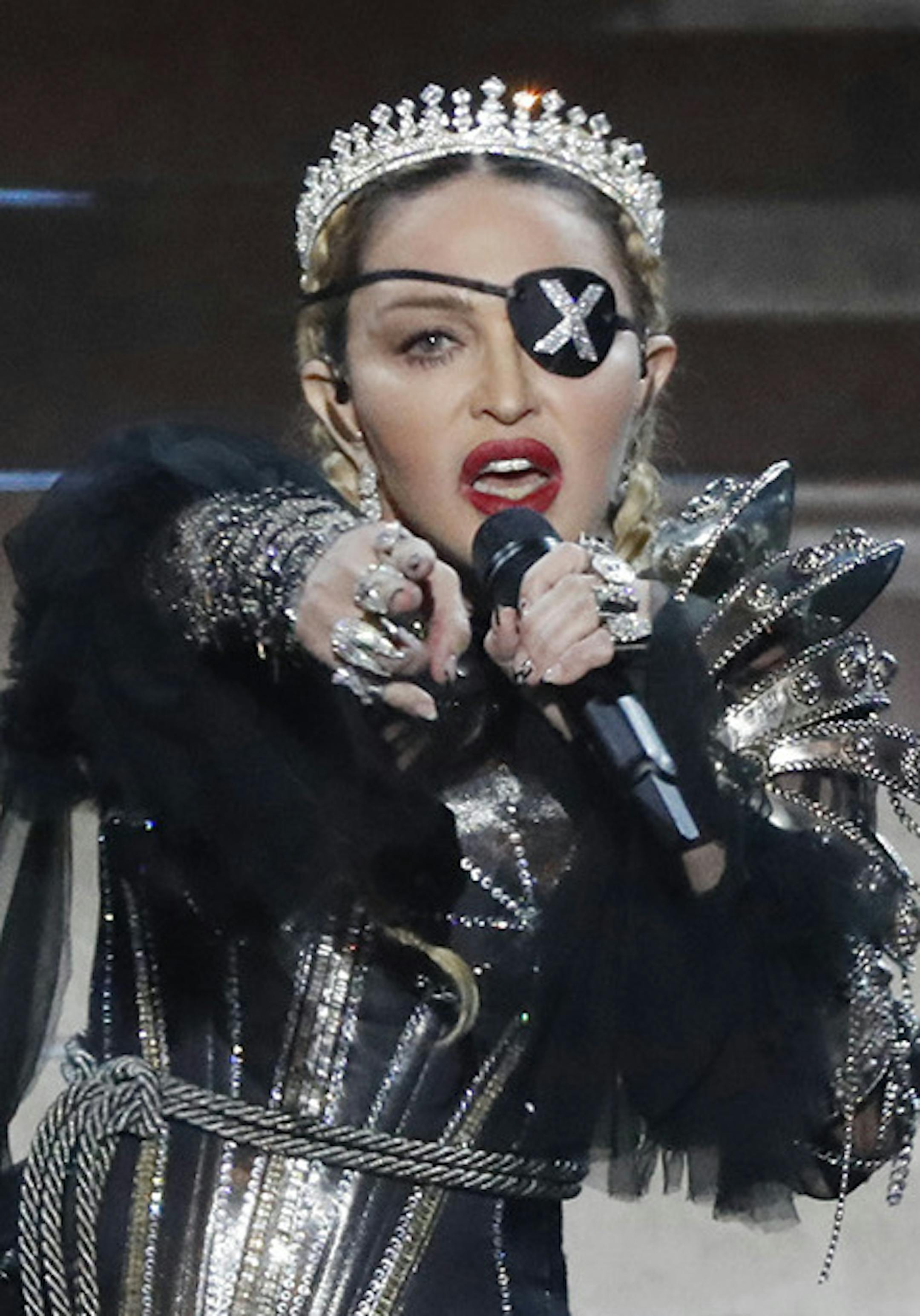 Madonna performs live on stage after the 64th annual Eurovision Song Contest held at Tel Aviv Fairgrounds on May 18, 2019 in Tel Aviv, Israel. (Michael Campanella/Getty Images/TNS) ORG XMIT: 1337899