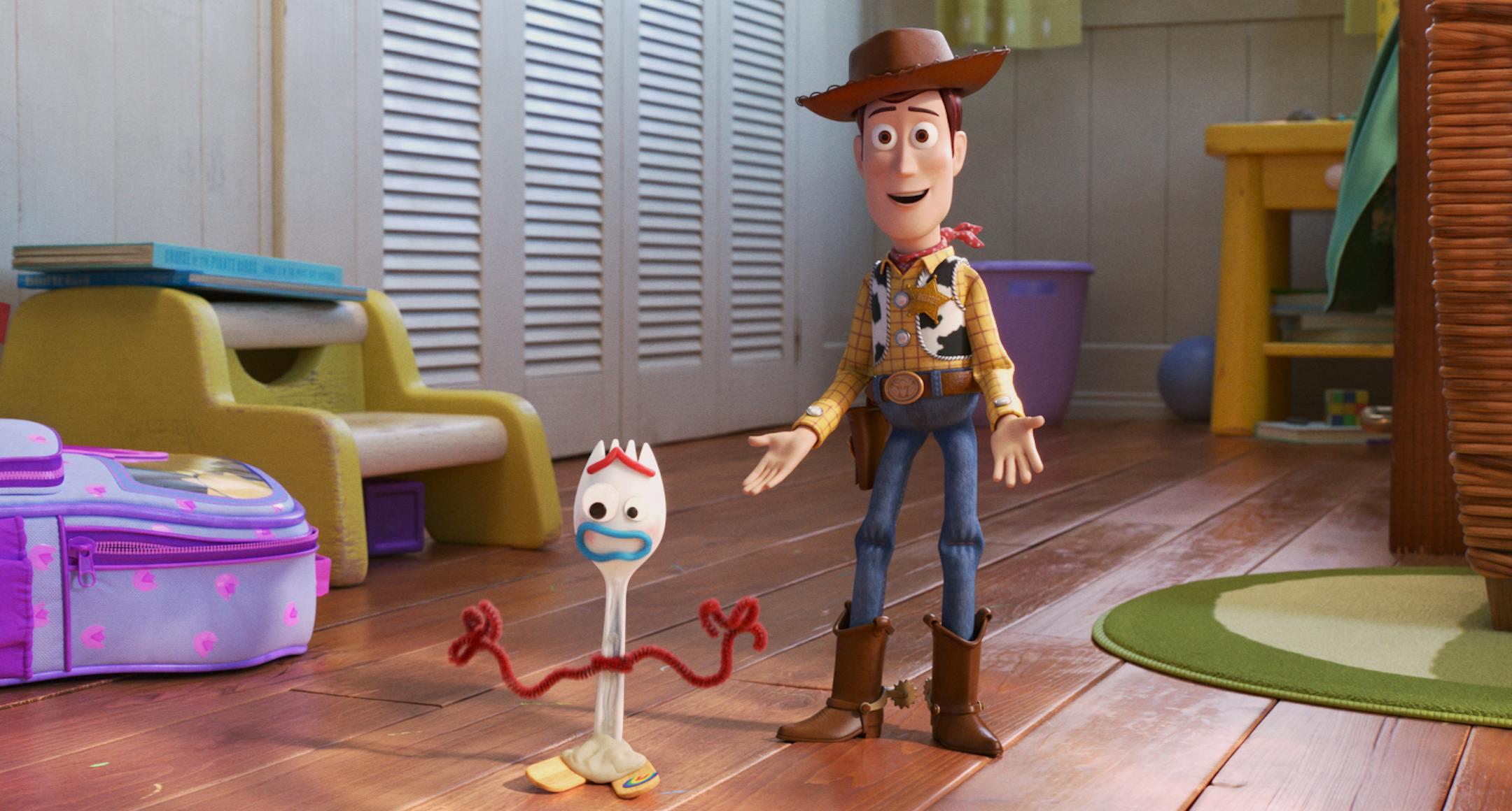 NEW FRIEND! – In Disney and Pixar’s “Toy Story 4,” Bonnie makes a new friend in kindergarten orientation—literally. When Forky—Bonnie’s craft-project-turned-toy—declares himself trash and not a toy, Woody takes it upon himself to show Forky why he should embrace being a toy. Featuring the voices of Tony Hale and Tom Hanks as Forky and Woody, “Toy Story 4” opens in U.S. theaters on June 21, 2019. ©2019 Dinsey/Pixar. All Ri