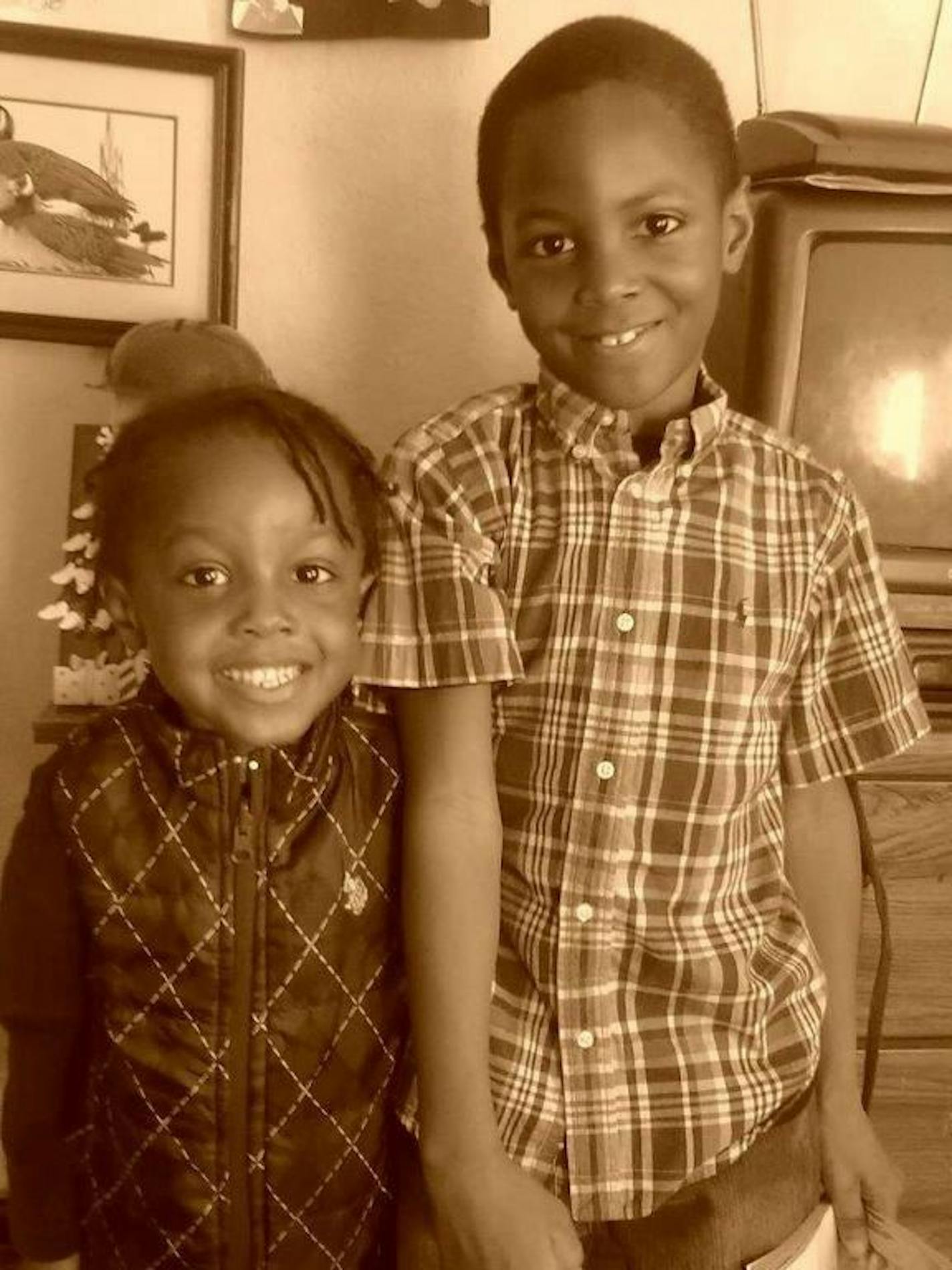 Amani Coleman-Guerrido, 5, left, and Alarious Coleman-Guerrido, 7.