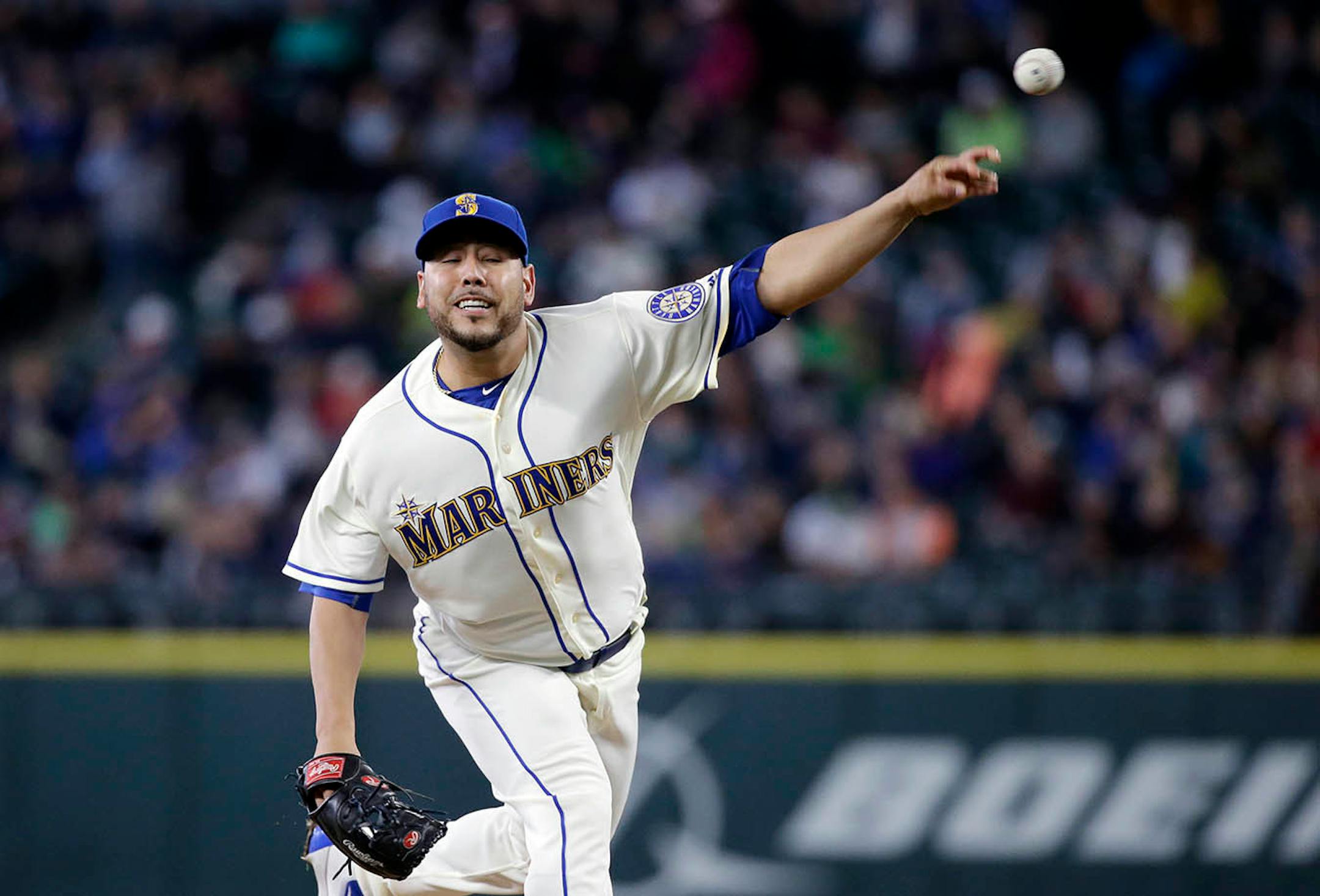 Seattle Mariners relief pitcher Vidal Nuno in action against the Minnesota Twins in a baseball game Sunday, May 29, 2016, in Seattle.