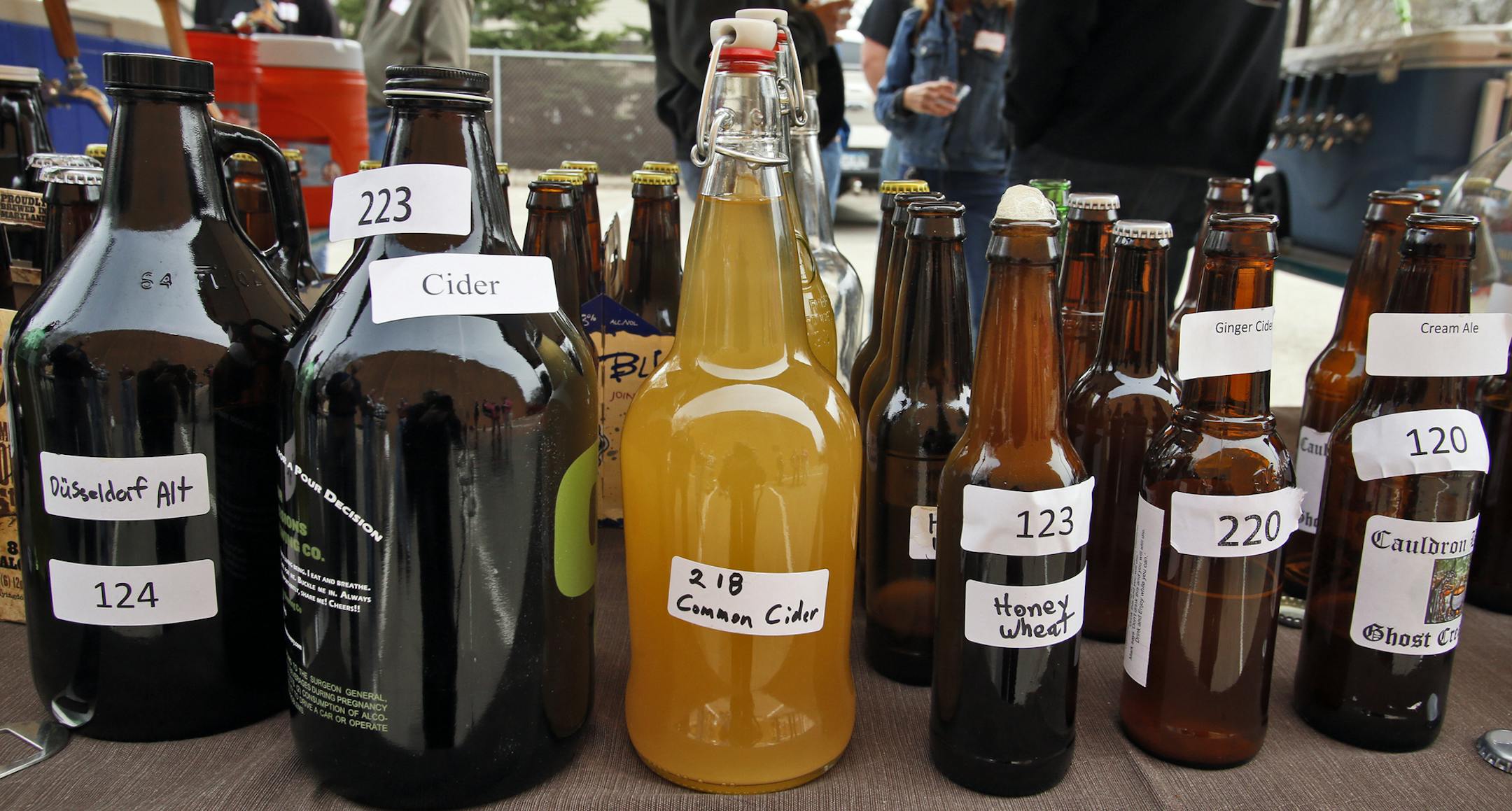 A sample of some of the home brews offered at the festival. ] Fifth annual home brew fest at Midwest Supplies in St. Louis Park. (MARLIN LEVISON/STARTRIBUNE(mlevison@startribune.com)