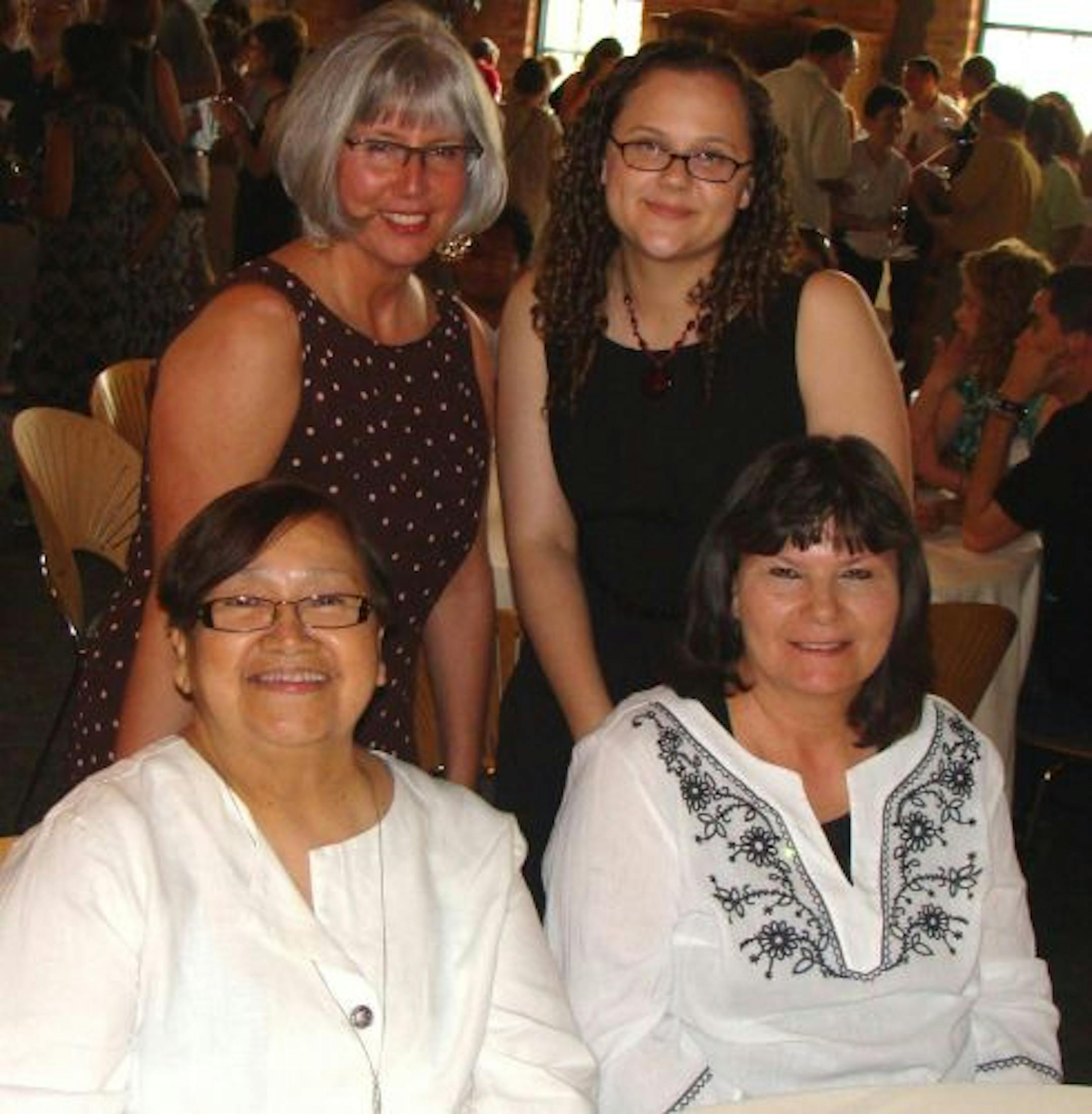 Sara Glassman, sglassman@startribune.com Headwaters Foundation for Justice's 25th anniversary party. Jo-Anne Stately, Trista Harris, Laura Waterman Wittstock (seated left), board member and author and Elaine Salinas, president of Migizi Communications.