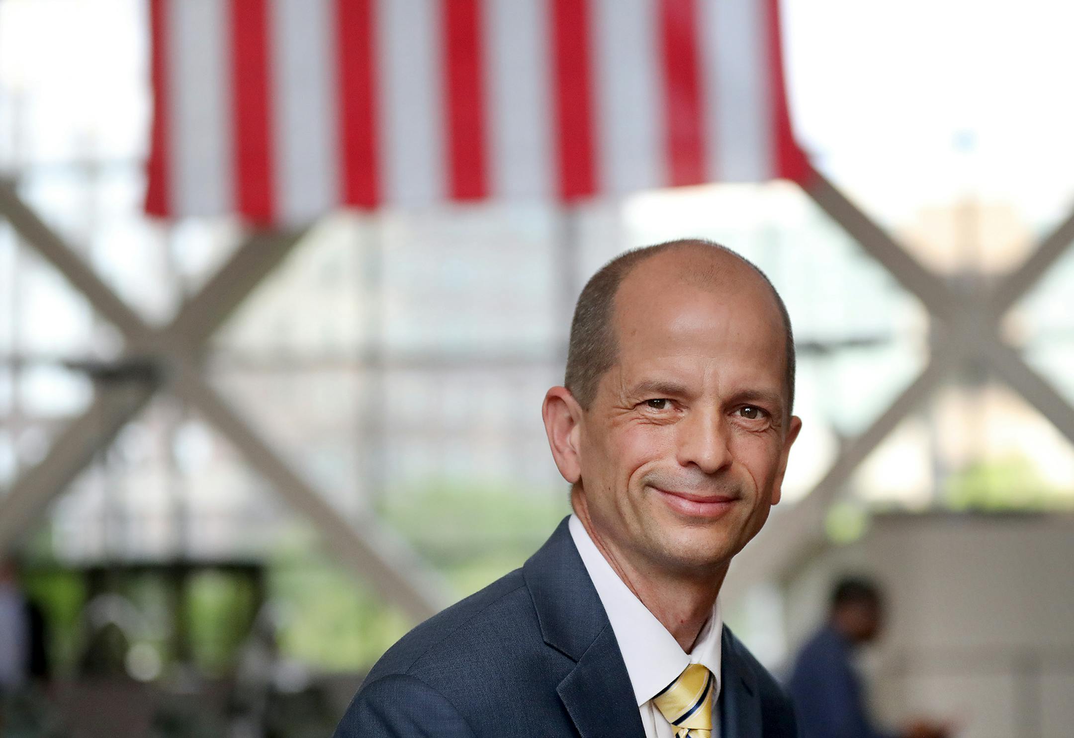 After filing for the office of Hennepin County District Attorney, local attorney Mark Haase posed for a portrait in the Hennepin County Government Center atrium Thursday, May 23, 2018, in Minneapolis, MN.] DAVID JOLES &#xef; david.joles@startribune.com The Hennepin County attorney's race as a new twist with Mark Haase, an attorney who is decidedly non-law and order, winning the DFL endorsement and facing long-term incumbent Mike Freeman in the primary. **Mark Haase, Sophia and Sean, Chris Irving