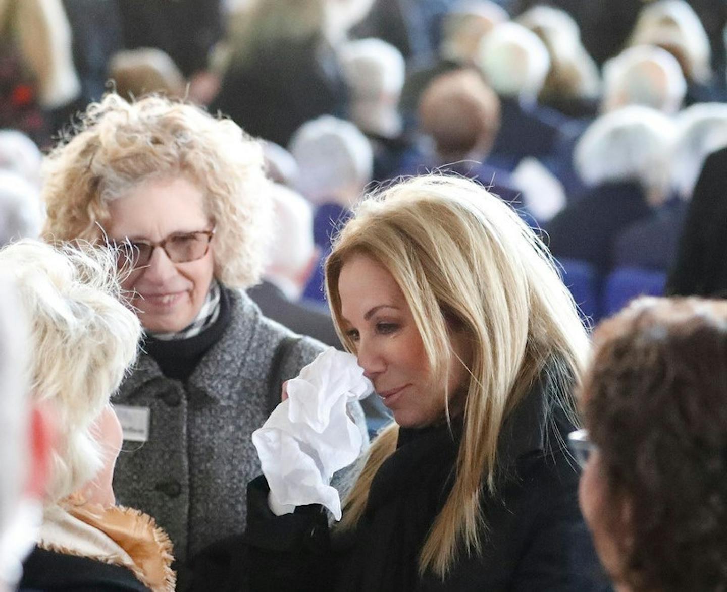 Kathie Lee Gifford speaks to mourners ahead of a funeral service Friday at the Billy Graham Library for the Rev. Billy Graham, who died last week at age 99.