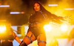 Megan Thee Stallion performs onstage during Day 2 of "Red Rocks Unpaused" 3-Day Music Festival presented by Visible at Red Rocks Amphitheatre.