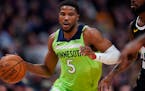 Timberwolves President Gersson Rosas offered support to Malik Beasley (5) after the guard was arrested for narcotics possession and possession of a st
