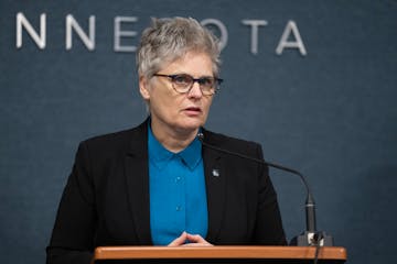 Hennepin County Attorney Mary Moriarty speaks during a news conference at the Hennepin County Government Center in Minneapolis, Minn., on April 23, 20