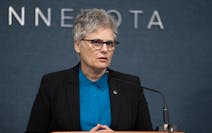 Hennepin County Attorney Mary Moriarty speaks during a news conference at the Hennepin County Government Center in Minneapolis, Minn., on April 23, 20