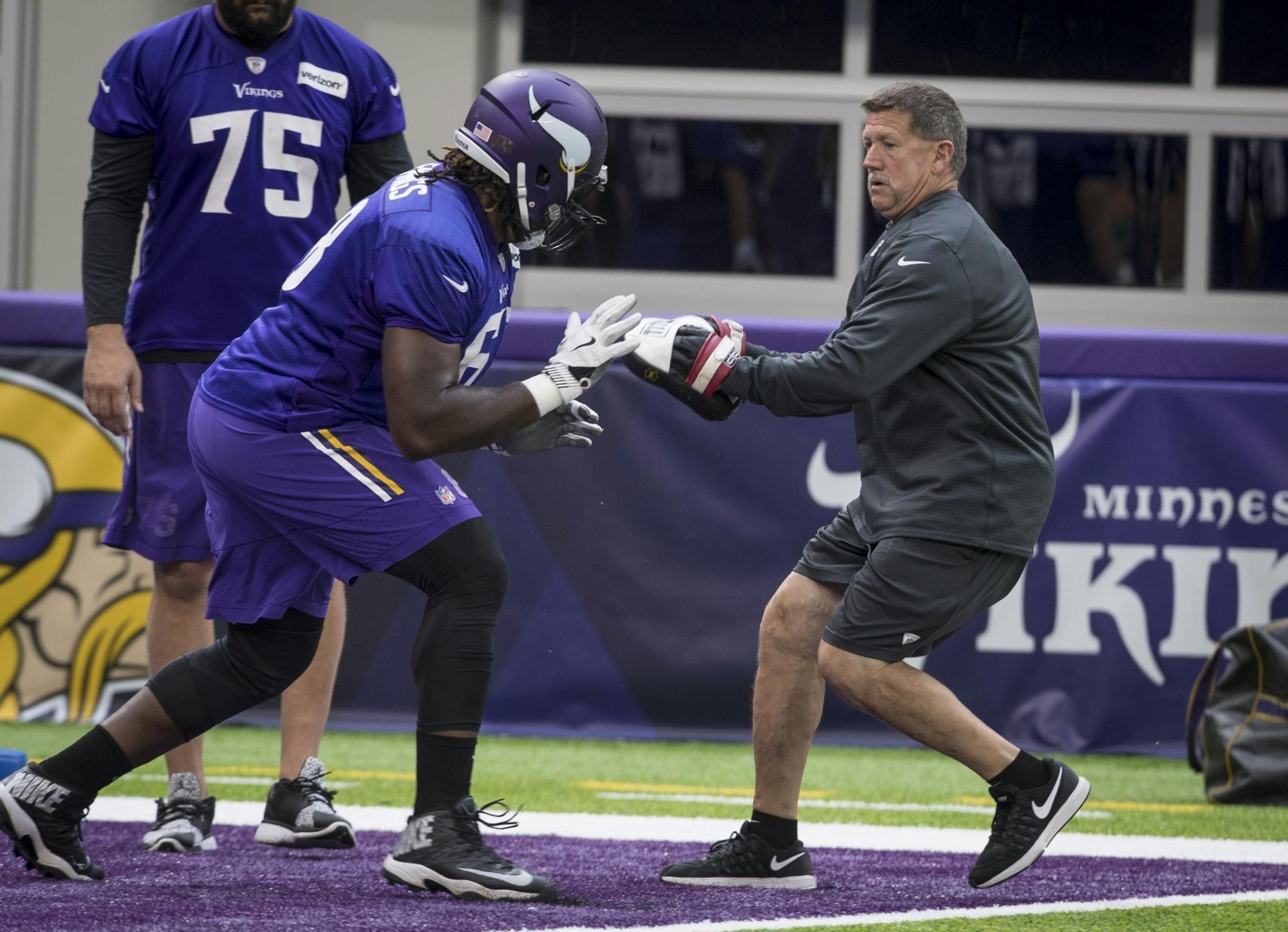 T.J. Clemmings during Vikings practice at U.S. Bank Stadium in Minneapolis, Minn., on August 26, 2016.