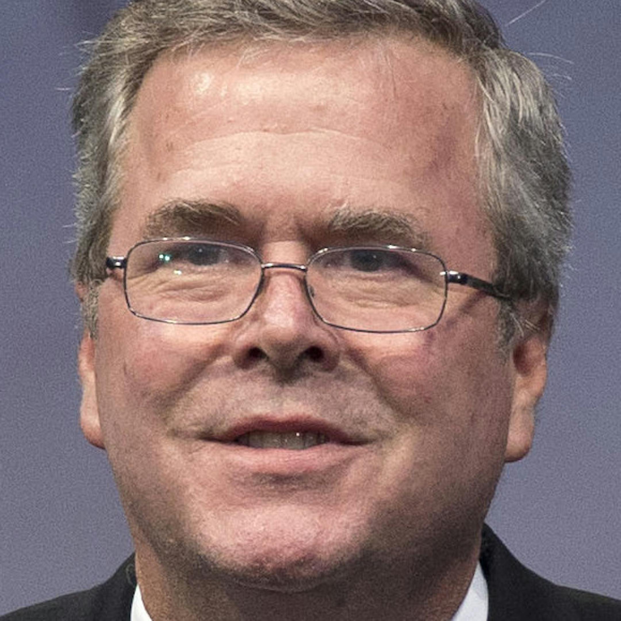 Former Florida Gov. Jeb Bush speaks ahead of Former Secretary of State Hillary Rodham Clinton receiving the Liberty Medal during a ceremony at the National Constitution Center, Tuesday, Sept. 10, 2013, in Philadelphia. The honor is given annually to an individual who displays courage and conviction while striving to secure liberty for people worldwide. (AP Photo/Matt Rourke)