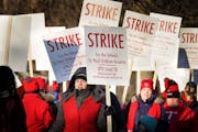 Teachers belonging to St. Paul Federation of Educators Local 28 picketed Tuesday morning outside Adams Elementary in St. Paul. It is a Spanish immersi
