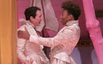 Valentine (Mo Perry) with best friend Proteus (Christiana Clark) in "The Two Gentlemen of Verona" at the Jungle Theater.