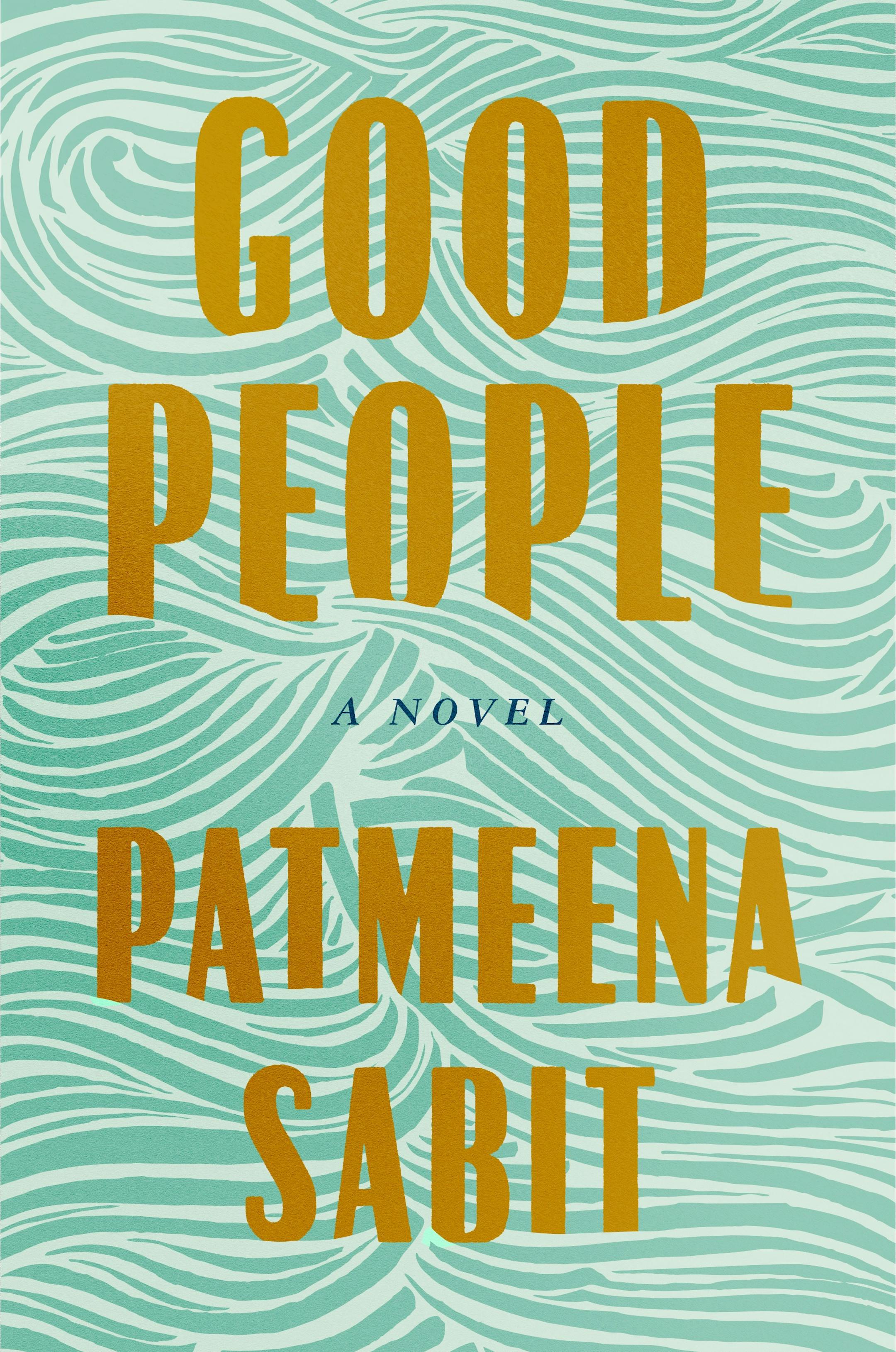 cover of Good People features an illustration, in various colors of blue, that recalls woodgrain or waves