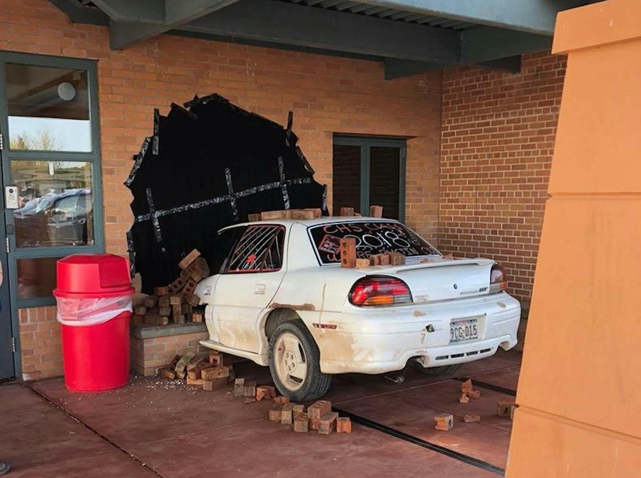 The senior class prank of Cumberland (Wis.) High School impressed the police department.