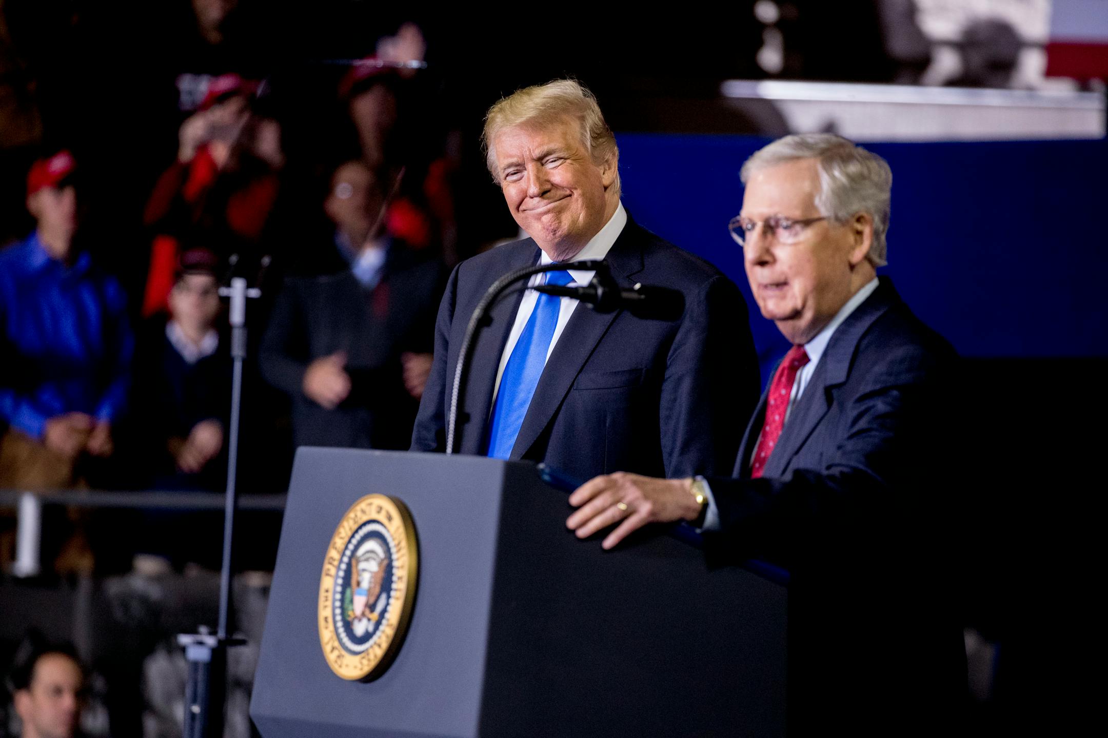 Dynamic duo: President Donald Trump and Senate Majority Leader Mitch McConnell in 2018.