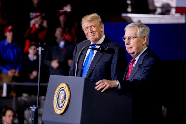 Dynamic duo: President Donald Trump and Senate Majority Leader Mitch McConnell in 2018.