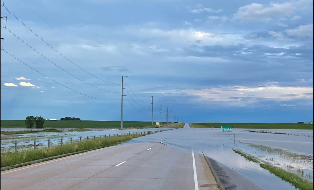 I-90 was submerged east of Luverne, Minn. on Friday June 21,2024