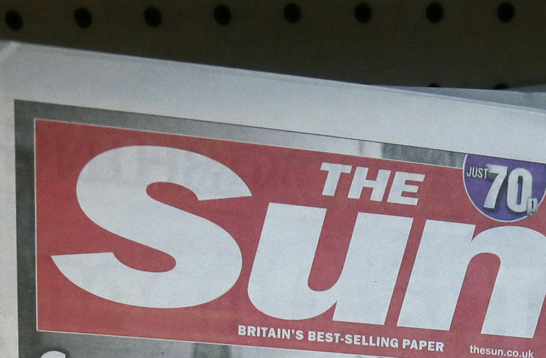 Sun tabloid newspaper. (AP Photo/Tim Ireland) ORG XMIT: MIN2015071807272702