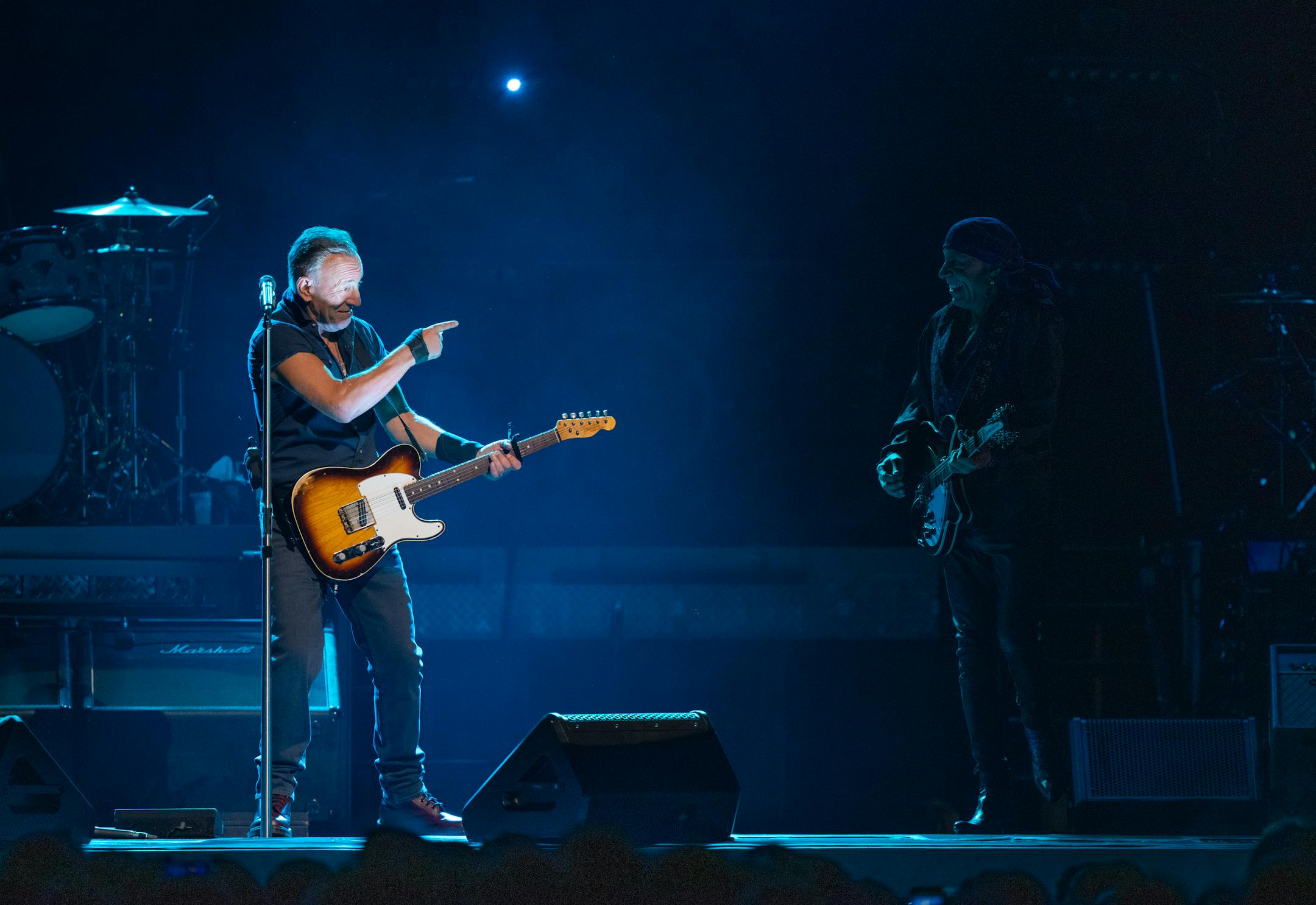 Bruce Springsteen with guitarist Steven Van Zandt early in their set.