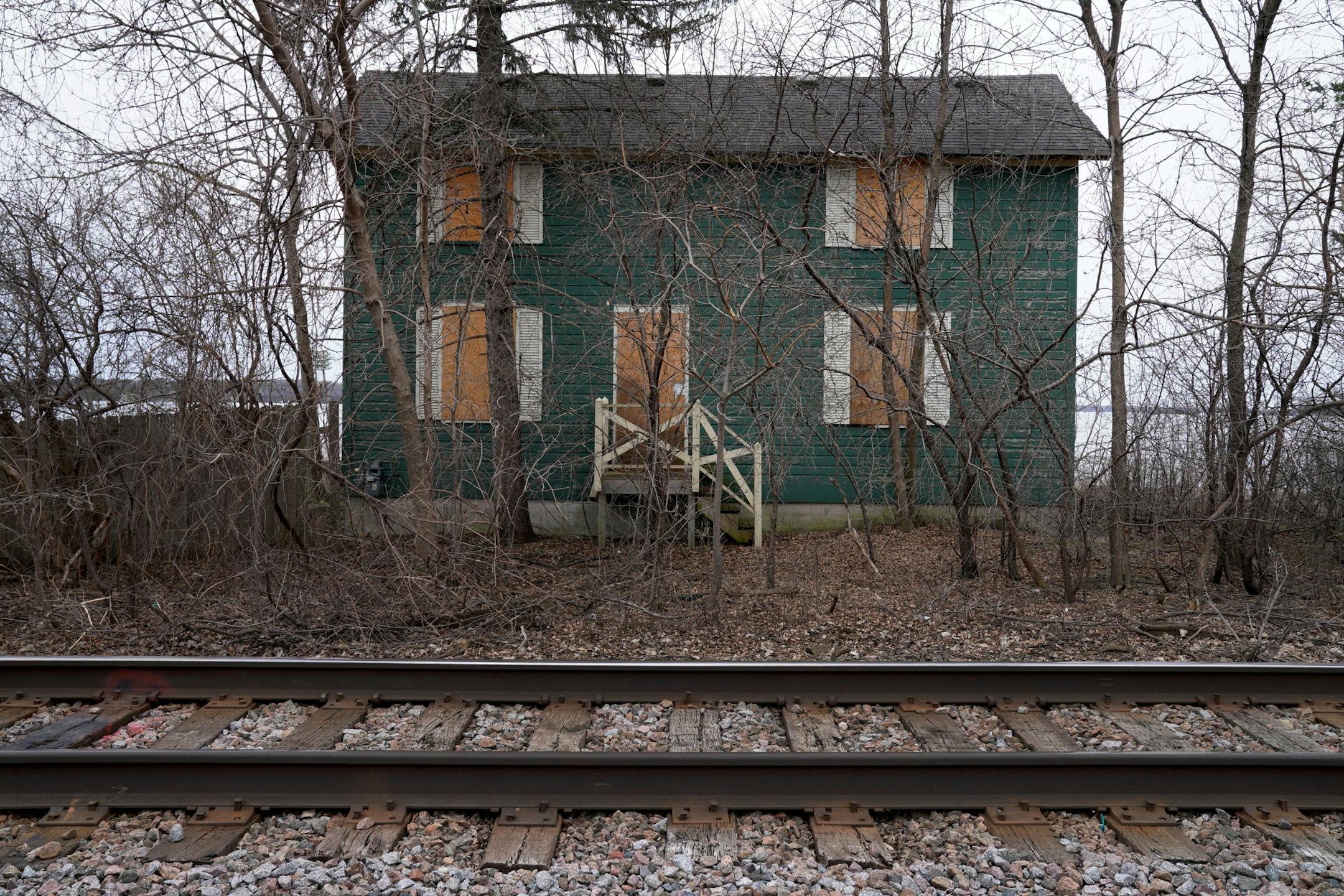 The 1902 Section Foreman House, a possible candidate for the National Register of Historic Places where the railroad foreman used to live, sat rundown and boarded up near the BNSF Railway tracks Thursday in Wayzata.
