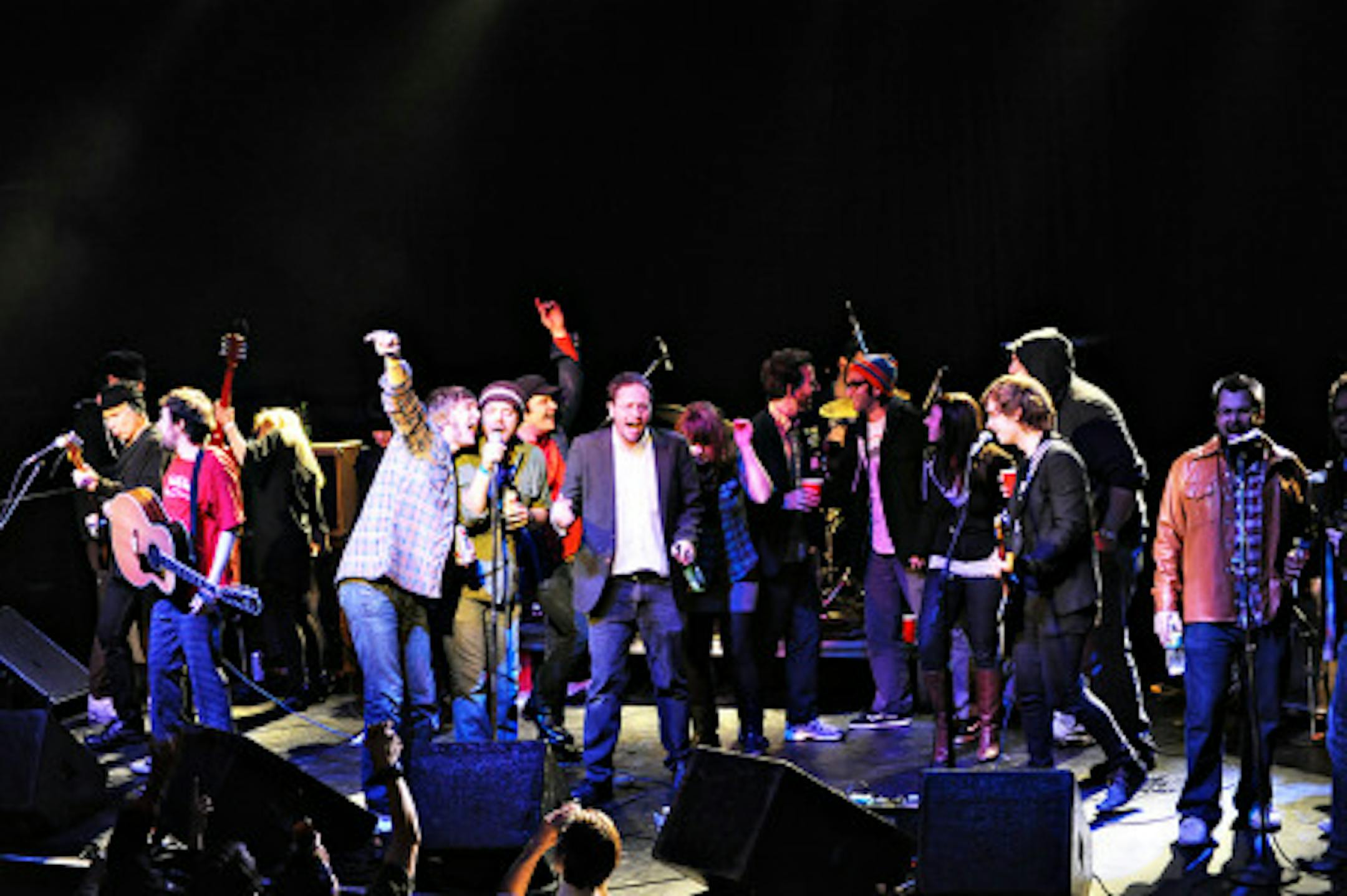 The all-star singalong at the end of Friday's Tribute to the Replacements at First Avenue. / Photos by Leslie Plesser