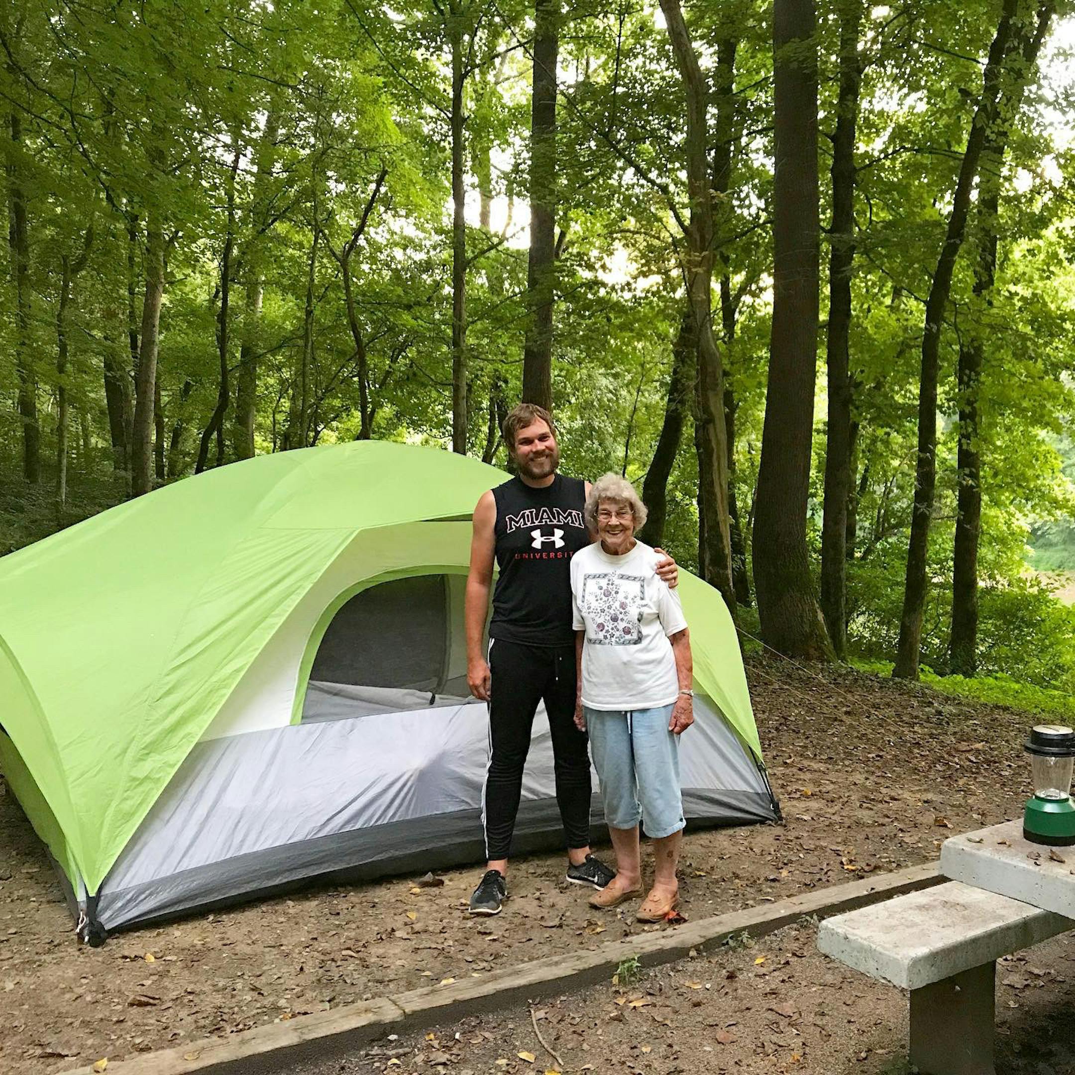 Brad and Joy camping at Mammoth Cave National Park in Kentucky during their summer 2017 road trip. MUST CREDIT: @GrandmaJoysRoadTrip