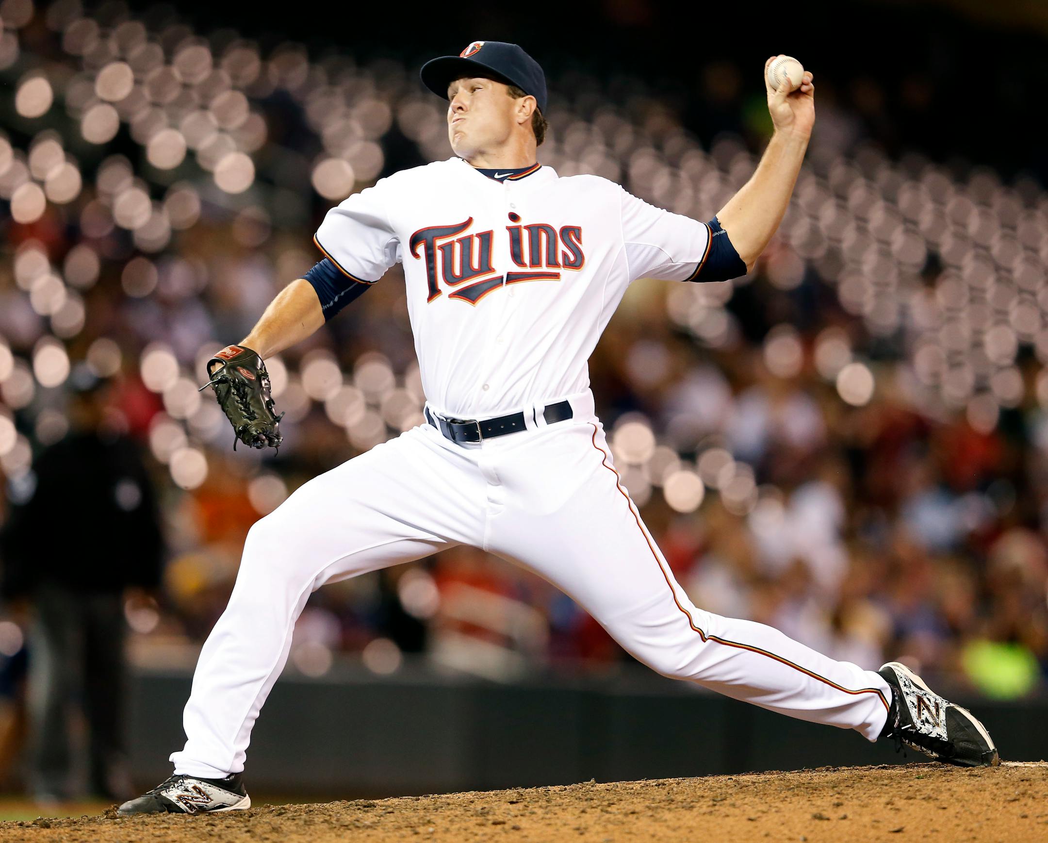 Twins reliever Ryan O'Rourke made his major league debut and pitched a 1-2-3 ninth inning Tuesday.