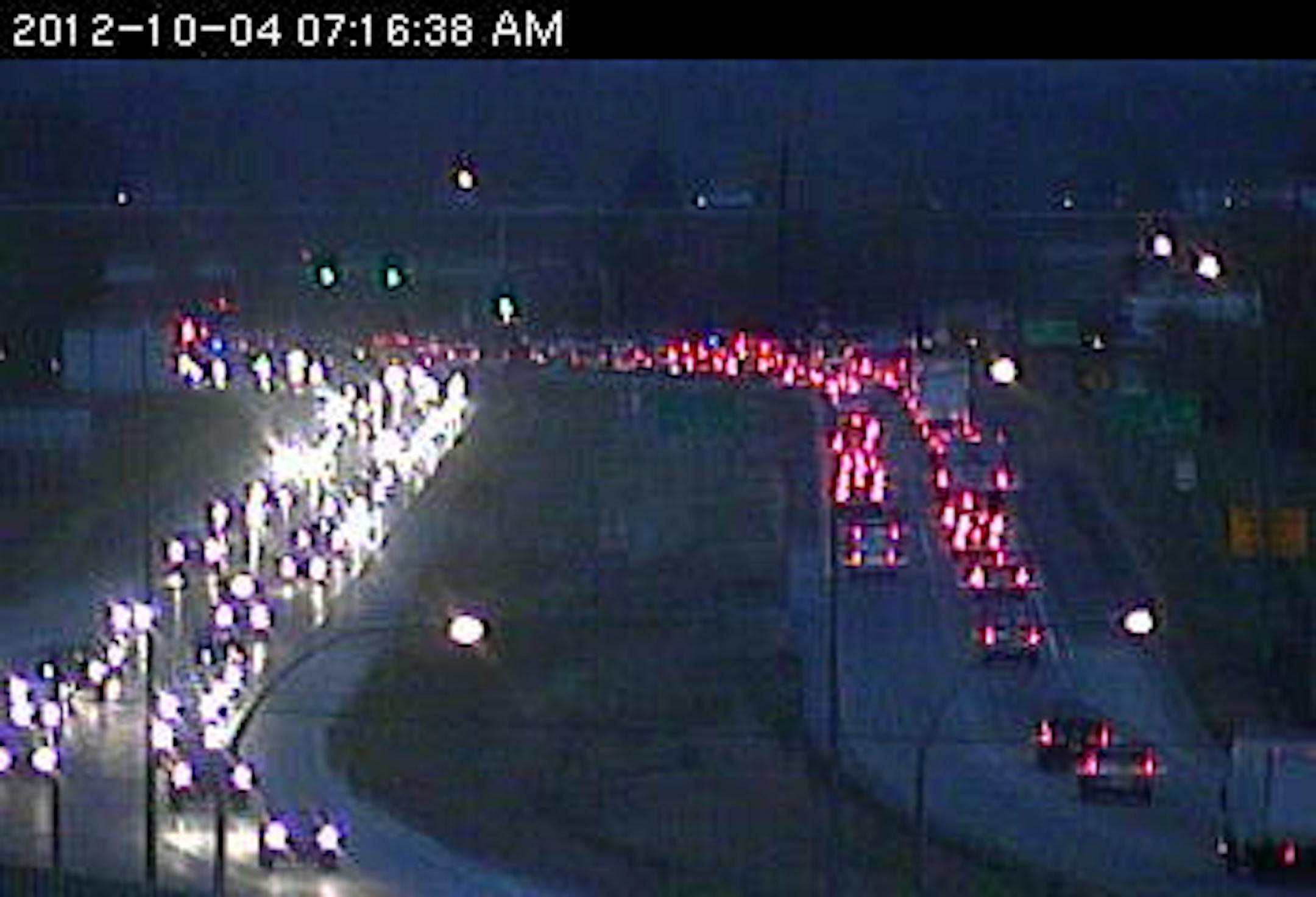 Traffic on northbound 169 approaching 93rd Av. N.