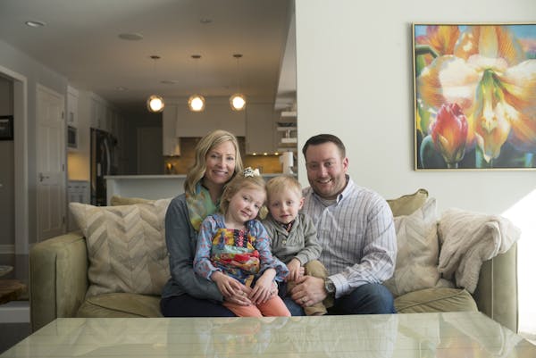Angela and Ricky Brown recently remodeled Ricky's childhood home in Edina, to better accommodate their family, which includes Adelaide, 5, and Griffin