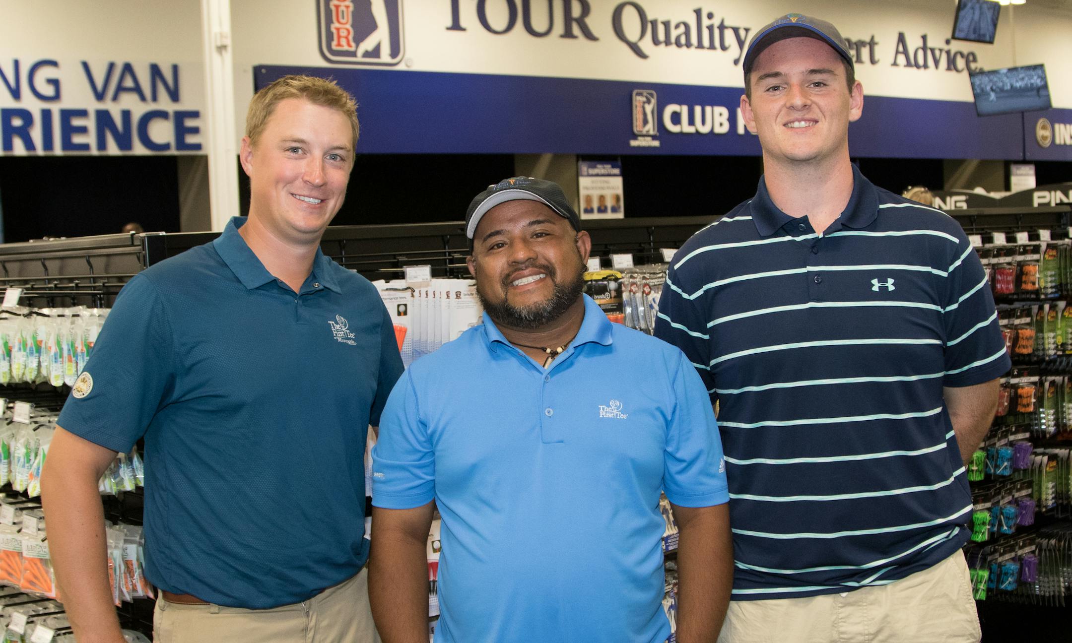 The First Tee leaders Grant Shafranski, Franco Zerna and David Kehr attend the ribbon cutting ceremony of the PGA Tour Superstore on June 9, 2016 at the PGA Tour Superstore in Minnetonka, Minn. The PGA Tour Superstore donated $15,000 to The First Tee during the ceremony. ] Special to Star Tribune, Matt Blewett | matt@mattebphoto.com, Matte B Photography, PGA Tour Superstore, FACE062816 Saxo 846516