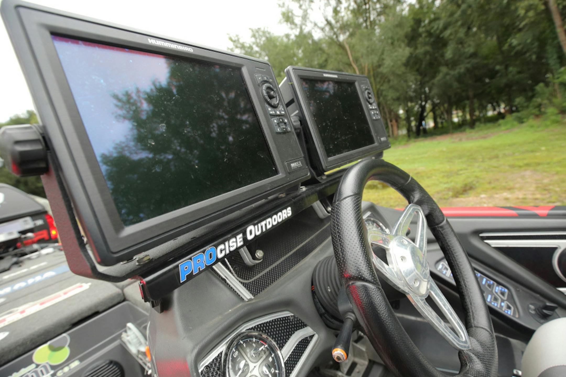 Brandon Palaniuk has two Humminbird 360 devices in the cockpit.