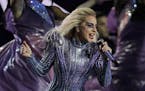 Lady Gaga performs during the halftime show of the NFL Super Bowl 51 football game between the New England Patriots and the Atlanta Falcons, Sunday, F