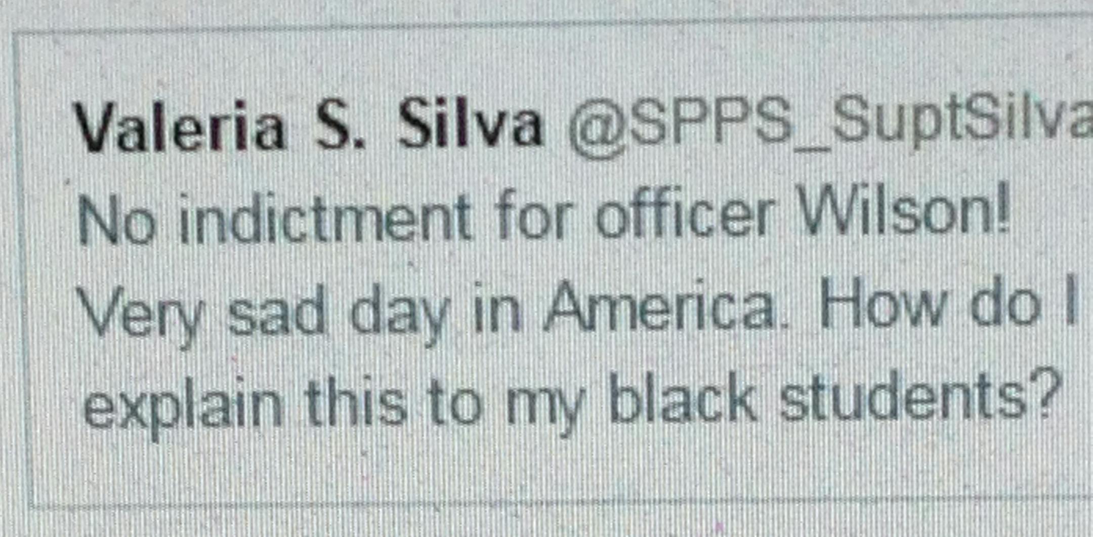 This tweet from St. Paul Superintendent Valeria Silva was later deleted.