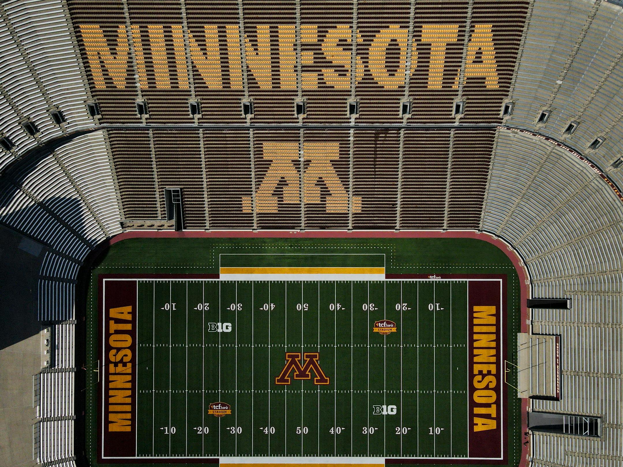 An empty TCF Bank Stadium, home of the Gophers