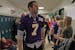 Vikings quarterback Christian Ponder walked through the halls of the Oltman Middle School, in St. Paul Park on 12/4/12 on the way to Cayla Boesel's cl