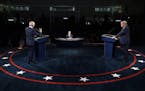 President Donald Trump speaks during the first presidential debate with Democratic presidential candidate former Vice President Joe Biden Tuesday, Sep