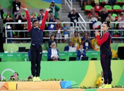 USA's Simone Biles won the all around title in women's gymnastics and her teammate Alexandra Raisman took home the silver.