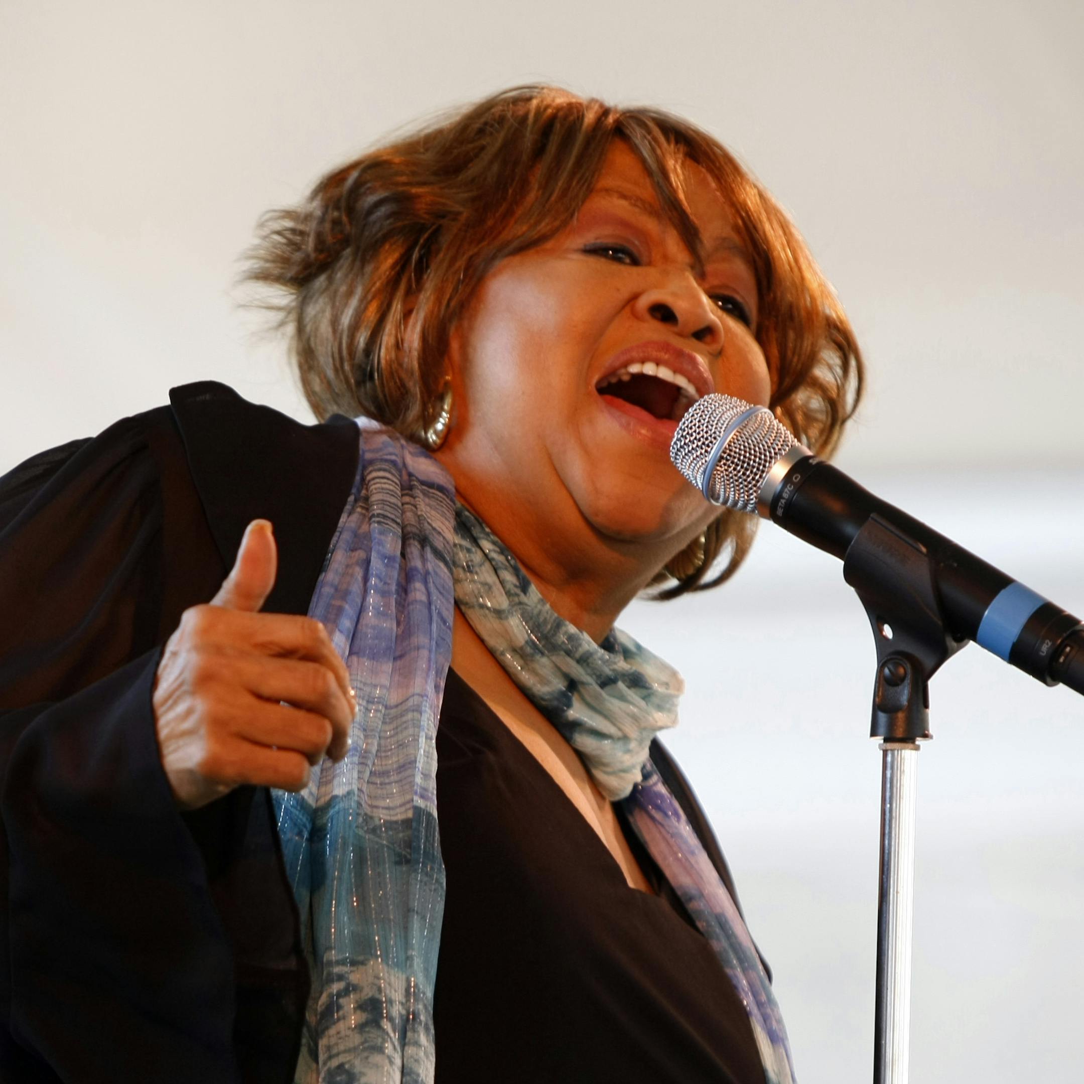 Mavis Staples performs at the Newport Folk Festival in Newport, R.I. on Saturday, July 30, 2011. (AP Photo/Joe Giblin) ORG XMIT: RIJG113