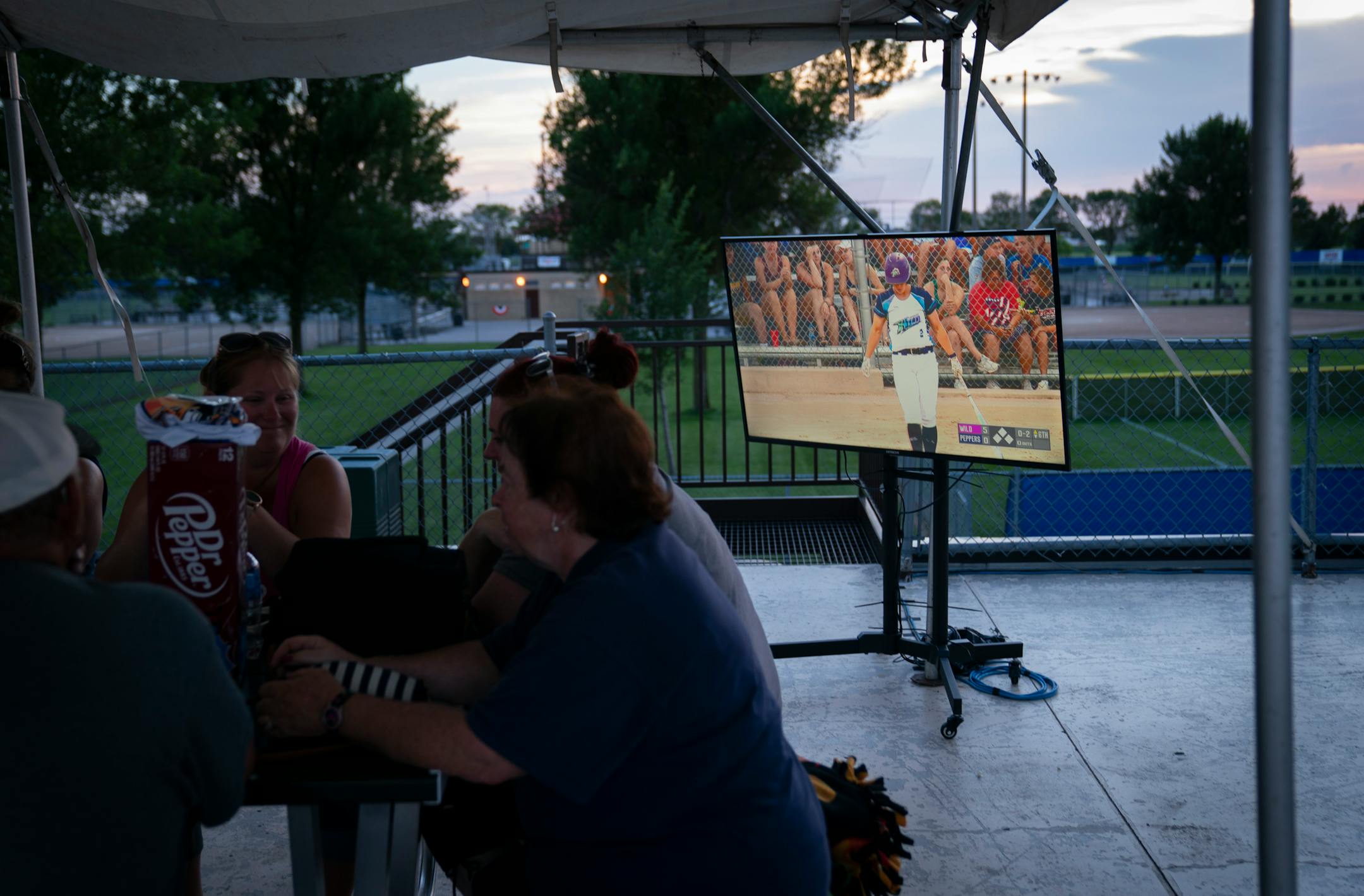 The Aussie Pepper and Canadian Wild softball game was recorded and streamed online in North Mankato, Minn. Wednesday, July 3, 2019. ] RENEE JONES SCHNEIDER ¥ renee.jones@startribune.com