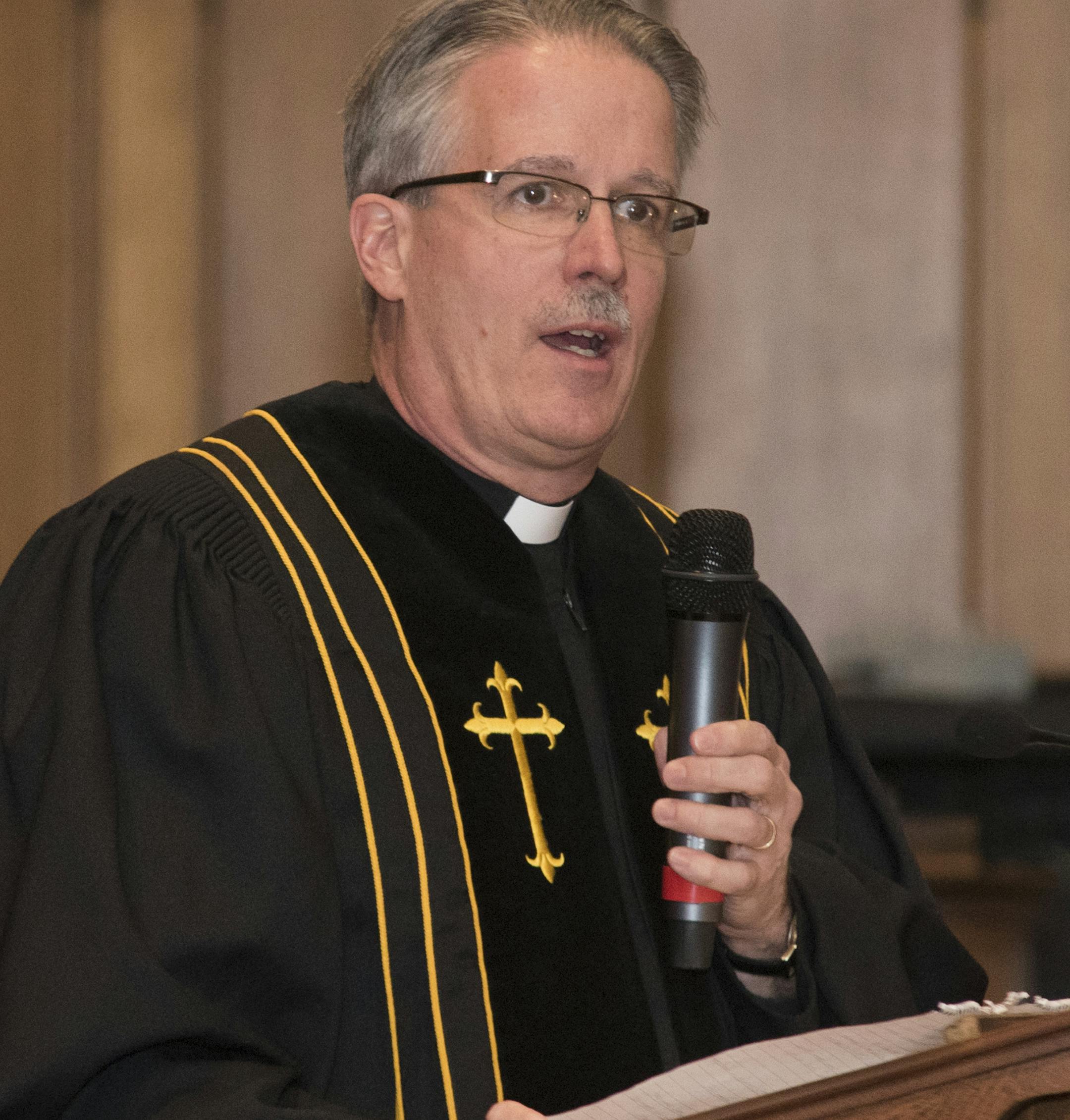 The Rev. Curtiss DeYoung spoke at his installation ceremony as CEO of the Minnesota Council of Churches last week. Courtesy of Minnesota Council of Churches.