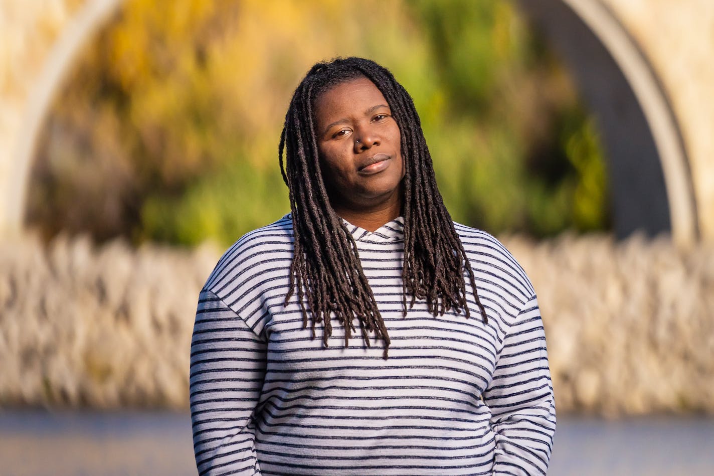 Irna Landrum at the Mississippi River, October 26, 2019 • Photo: Eric Mueller