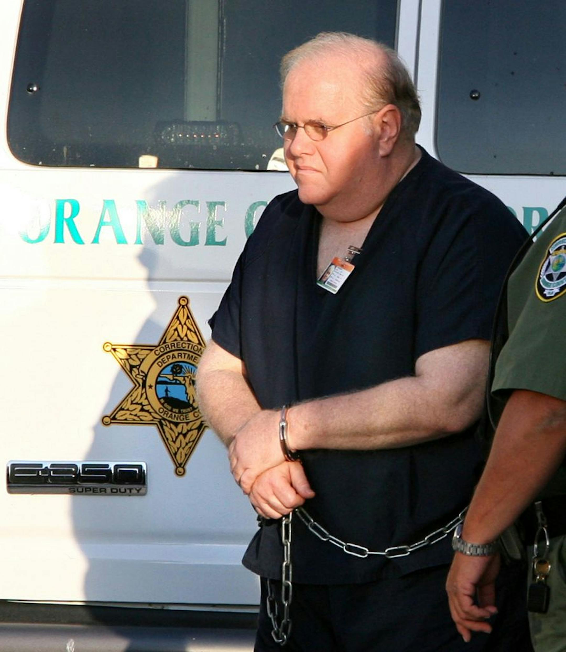 Music mogul Lou Pearlman arrives at the George C. Young federal courthouse in downtown Orlando, Florida, Wednesday, July 11, 2007. Pearlman is scheduled to appear in court to answer to three counts of bank fraud and one count each of mail and wire fraud involving loans worth $20 million from an Indiana bank.