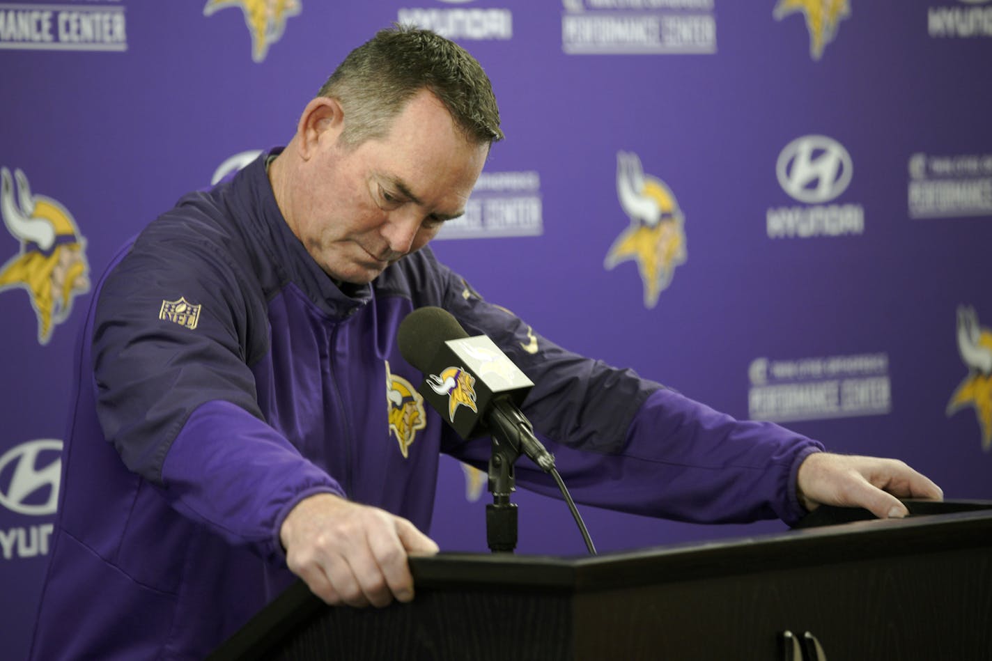 Vikings coach Mike Zimmer has his season-ending press conference. ] BRIAN PETERSON &#x2022; brian.peterson@startribune.com
Minneapolis, MN Thursday, January 3, 2019