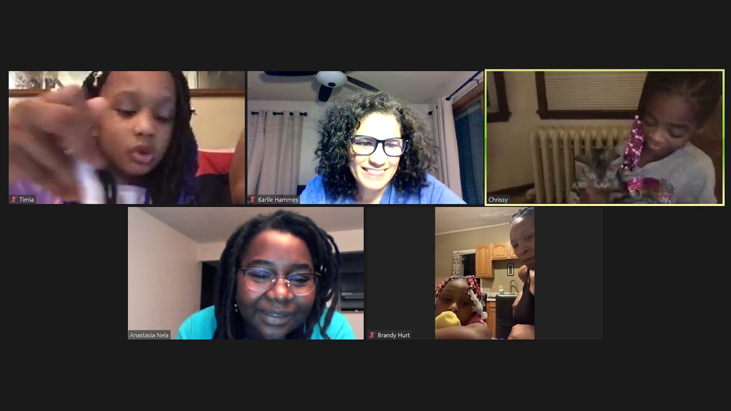 Due to the pandemic, Girl Scouts are now meeting virtually, like this Zoom gathering of the Minnesota and Wisconsin River Valleys chapter. A mentoring recruitment program recently drew nearly 60 women of color. 